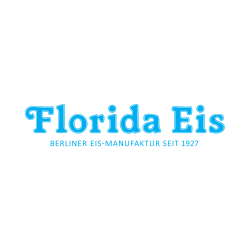 Logo Florida-Eis: Blaue Schrift auf weißem Hintergrund