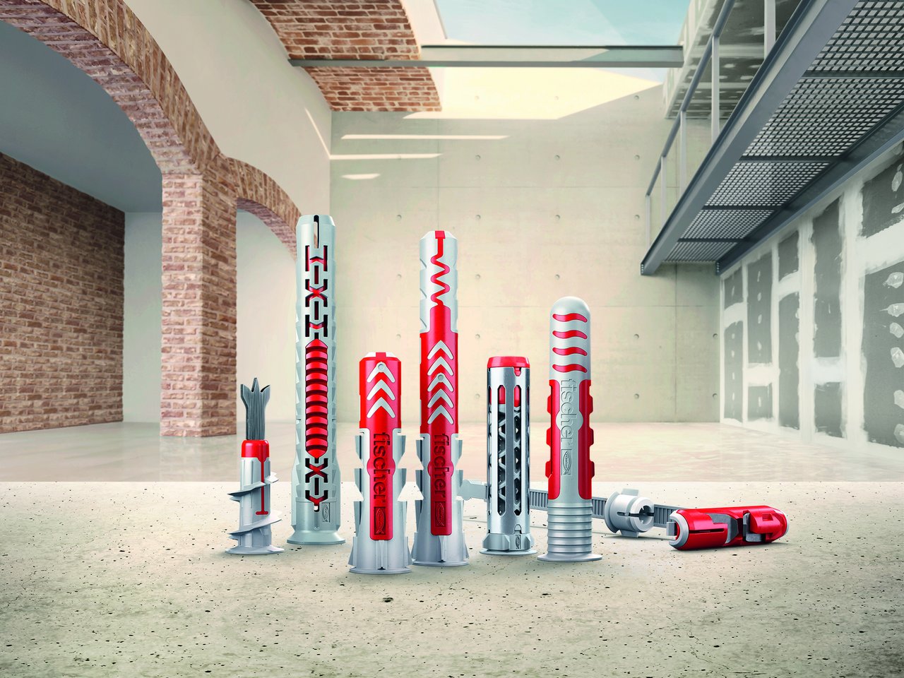 Mehrere Dübel von fischer in verschiedenen Varianten