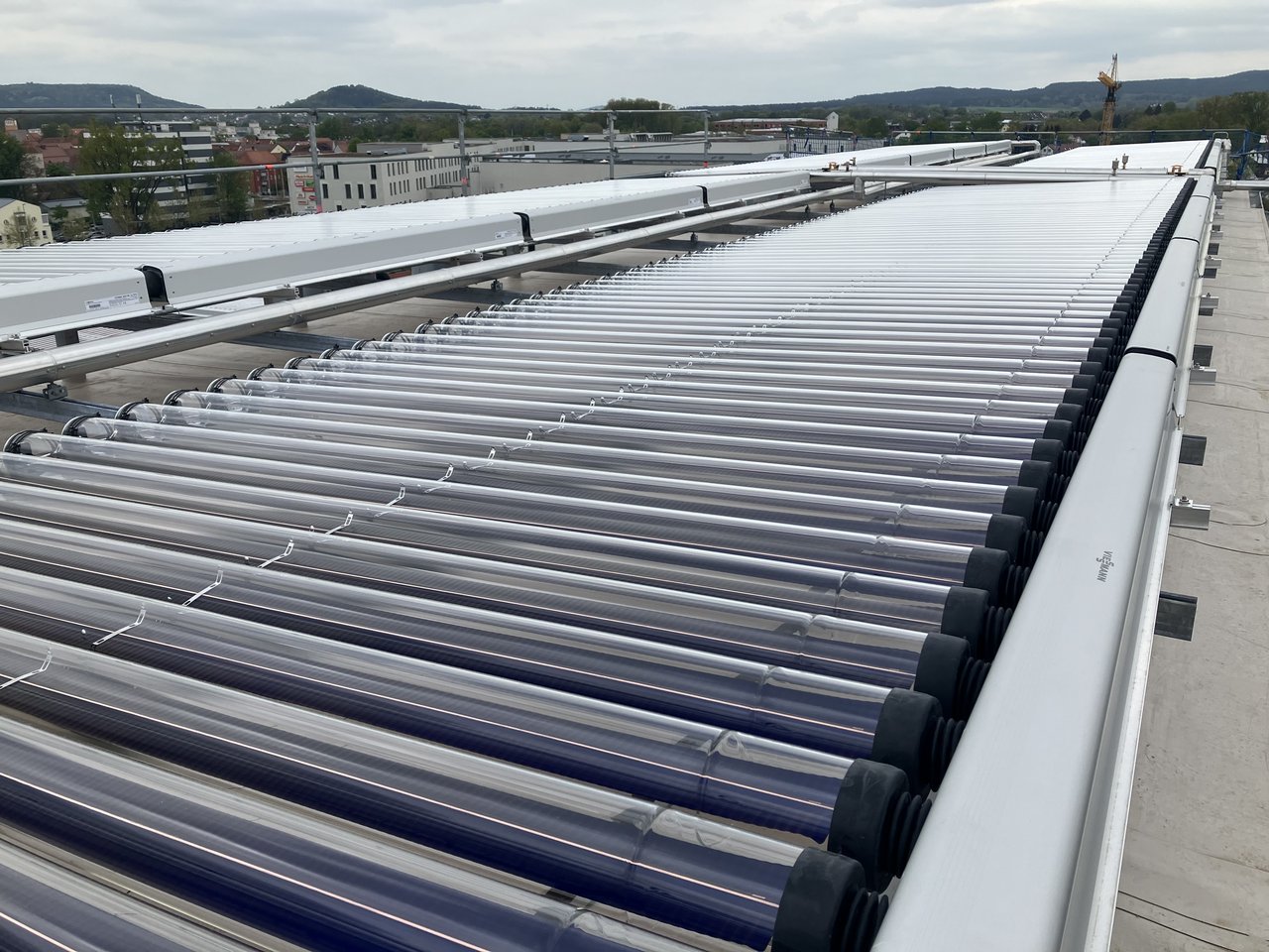 Foto von Solarthermie auf einem Dach