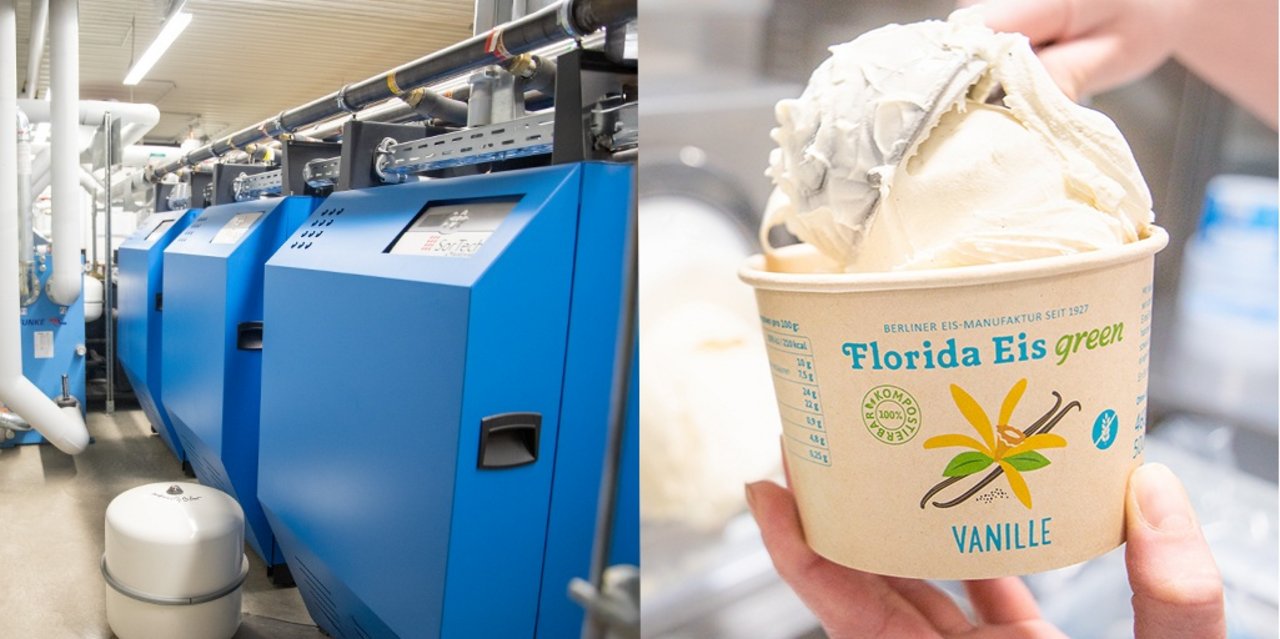 Foto von Absorbptionsanlage und Bambusbecher